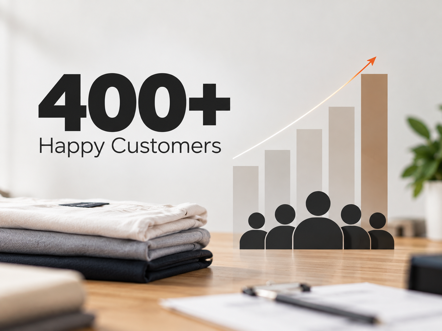 400+ Happy Customers Growth Chart